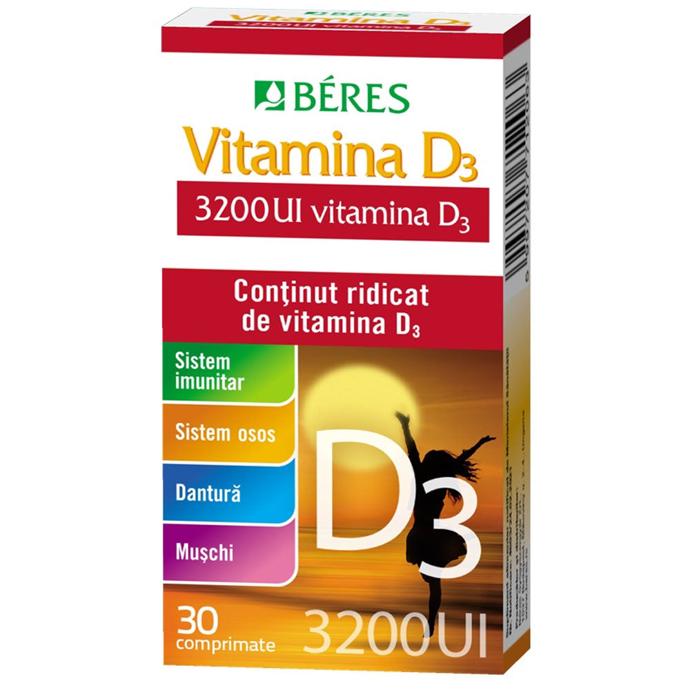 Vitamina D3, 3200UI, 30 Comprimate, Beres
