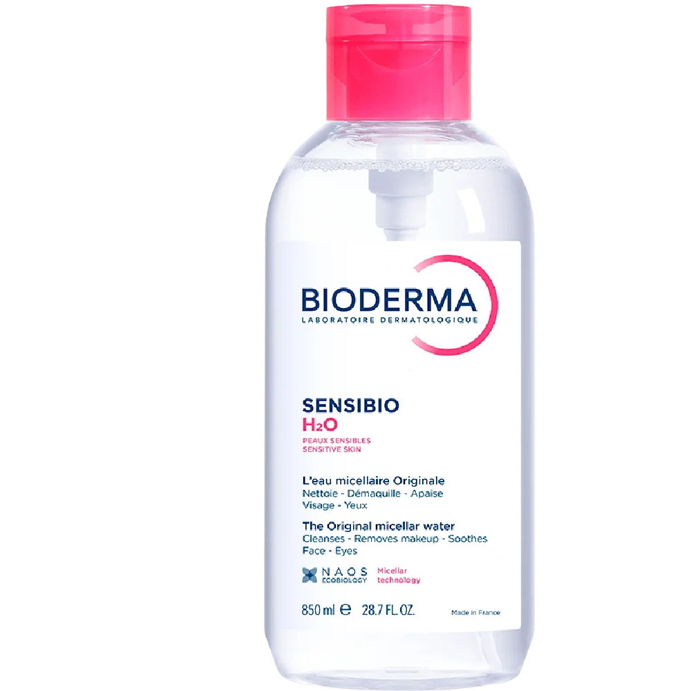 Solutie micelara cu pompa H2O Sensibio, 850 ml, Bioderma
