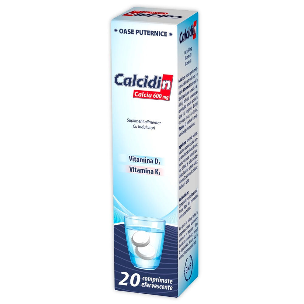 Calcidin Calciu 600mg, 20 Comprimate Efervescente, Zdrovit