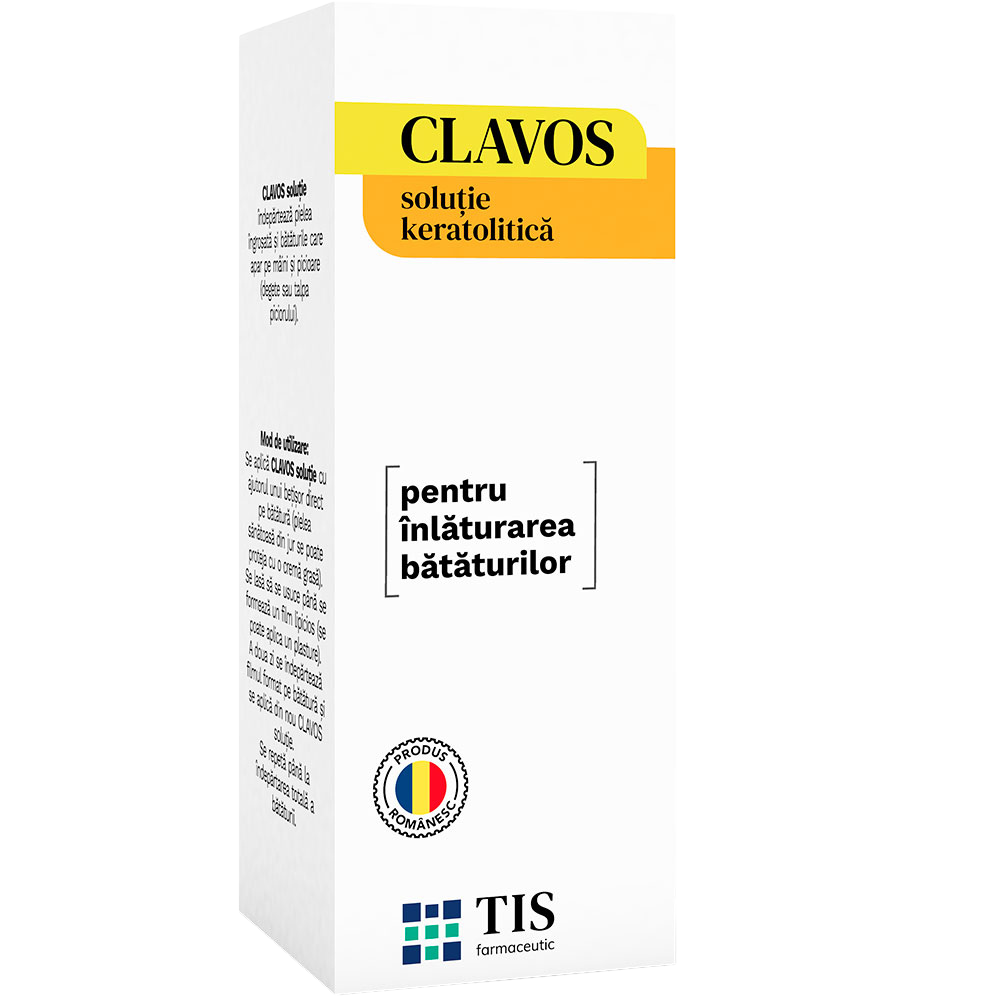 Solutie keratolitica Clavos pentru indepartarea bataturilor, 10 ml, Tis Farmaceutic