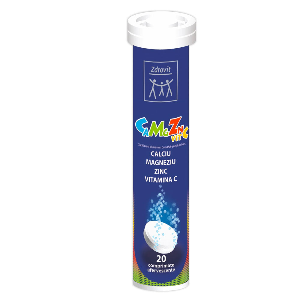 CaMgZn+Vitamina C, 20 Comprimate Efervescente, Zdrovit