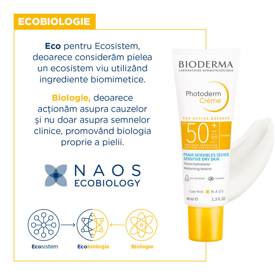 Crema pentru ten sensibil uscat cu SPF50+ Photoderm, 40ml, Bioderma