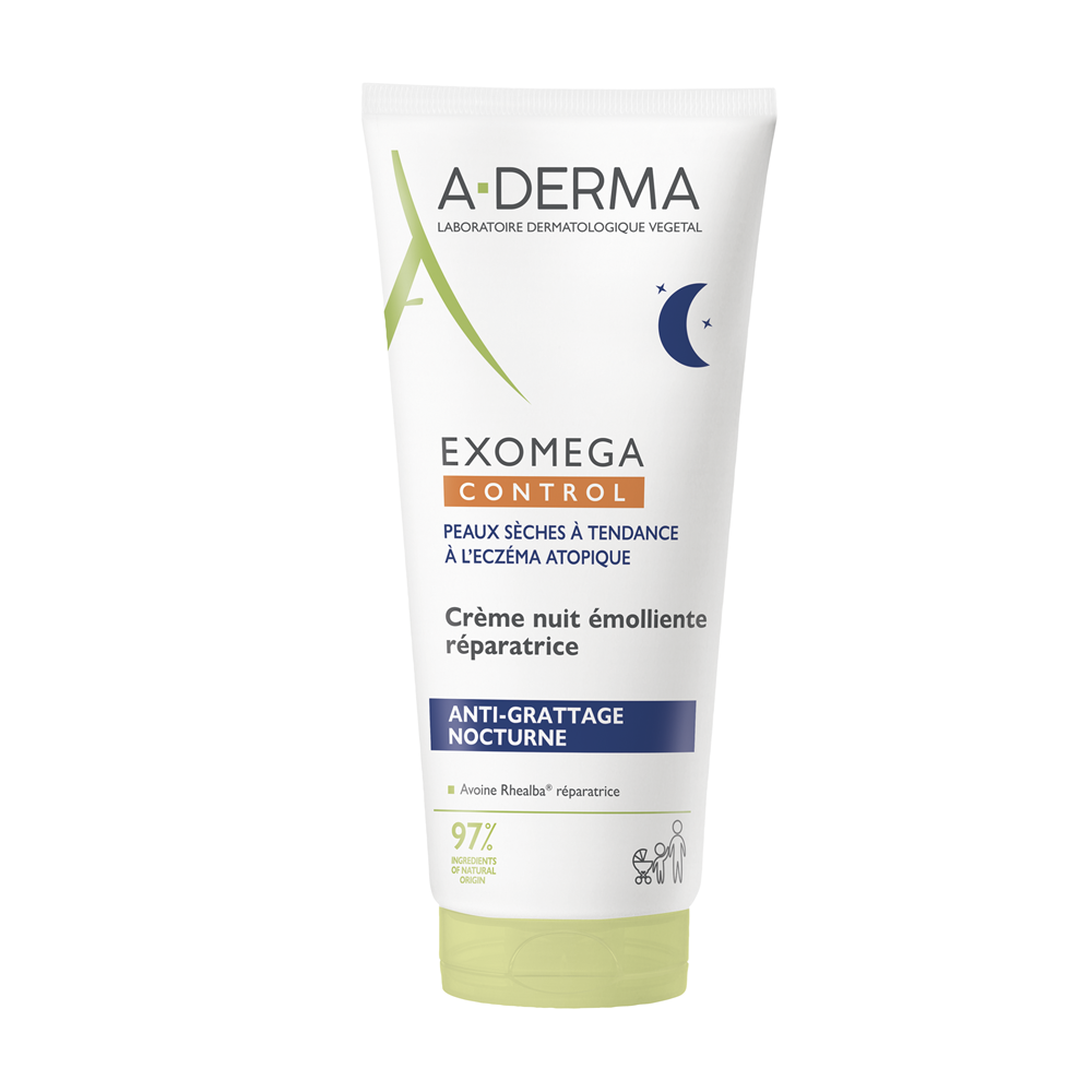 Crema de noapte reparatoare pentru piele uscata Exomega Control, 200 ml, A-derma