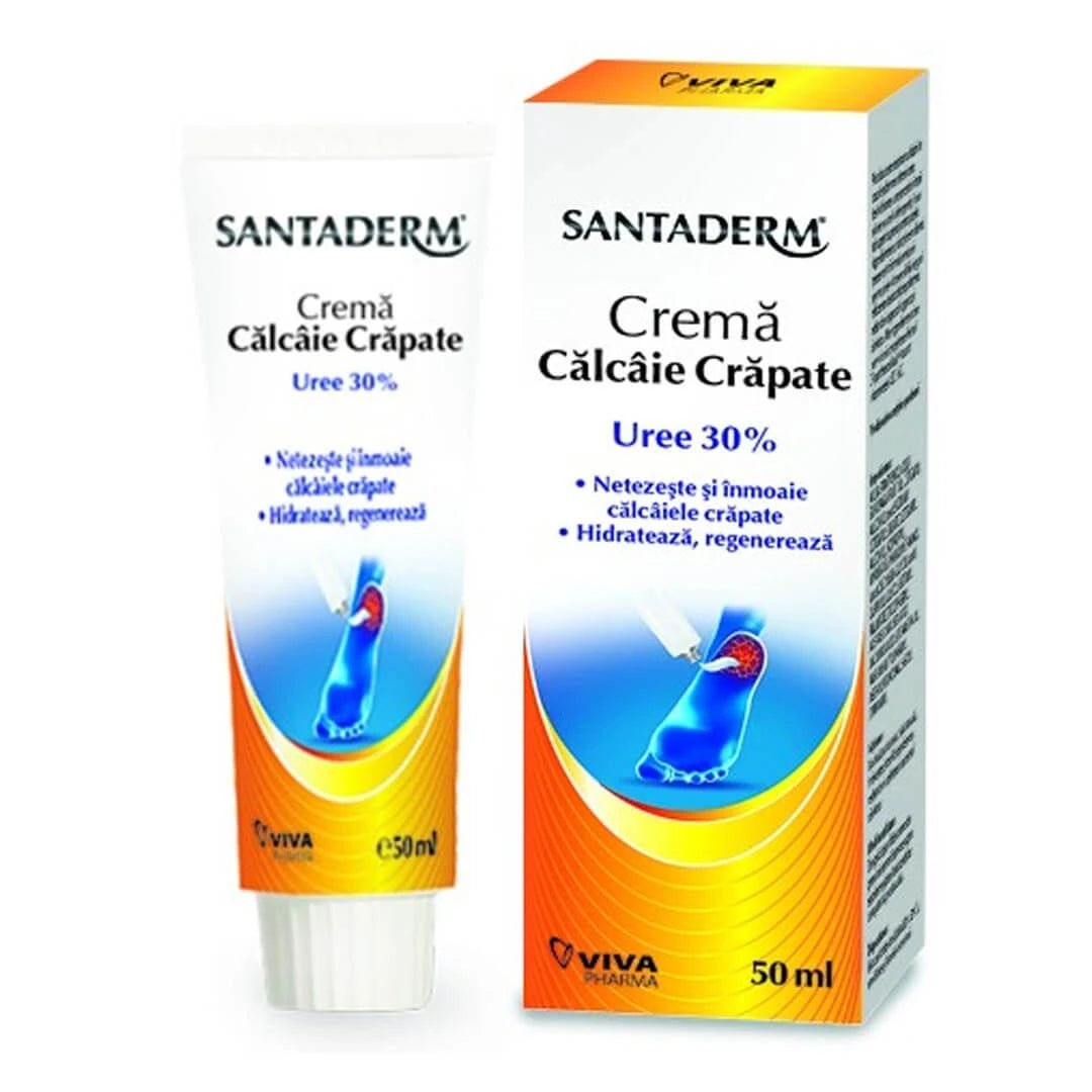 Crema cu 30% uree pentru calcaie crapate Santaderm, 50ml, Viva Pharma