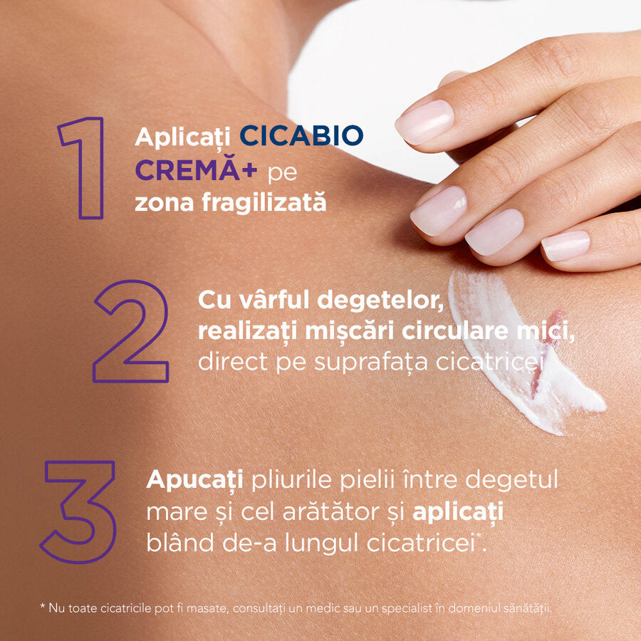 Crema reparatoare pentru leziuni superficiale, arsuri si cicatrici Cicabio Creme+, 100ml, Bioderma