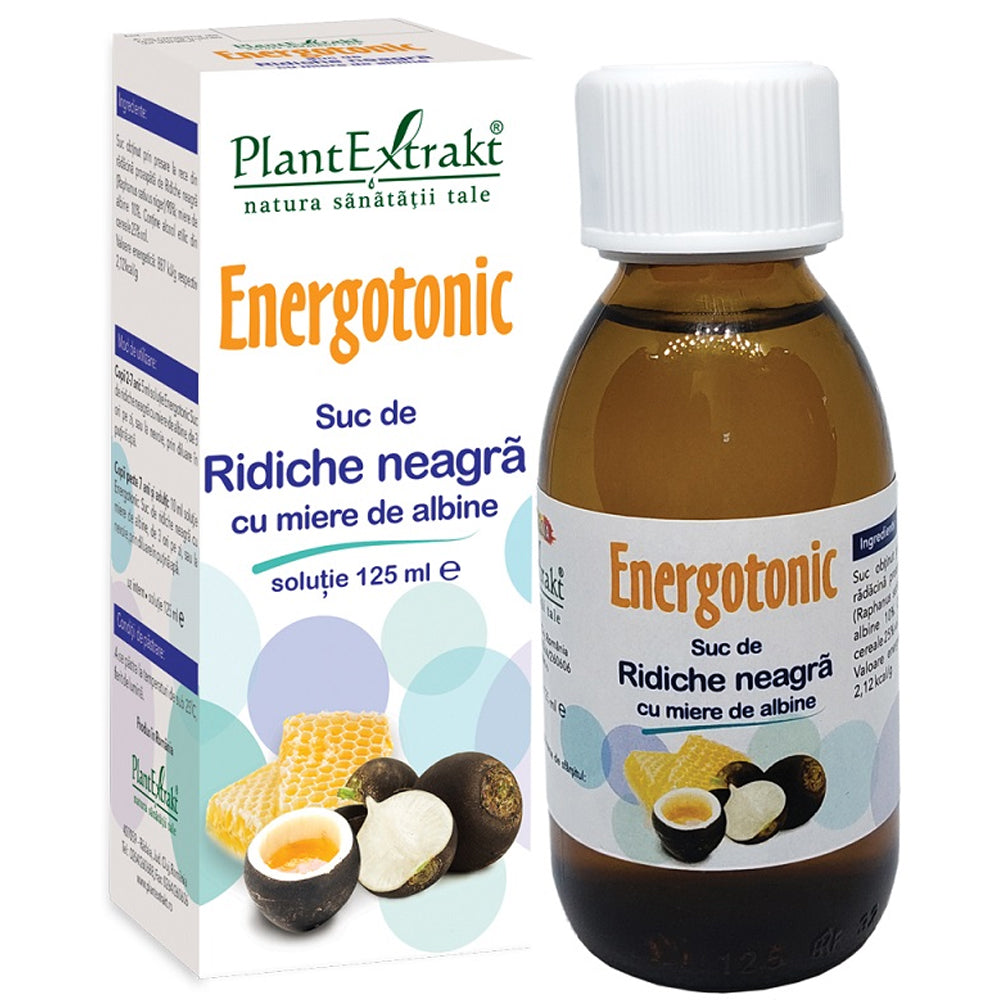 Suc Energotonic de ridiche neagra cu miere de albine, 125ml, Plant Extrakt
