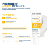 Fluid matifiant și corector Akn Mat SPF30 Photoderm, 40 ml, Bioderma