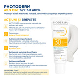 Fluid matifiant și corector Akn Mat SPF30 Photoderm, 40 ml, Bioderma