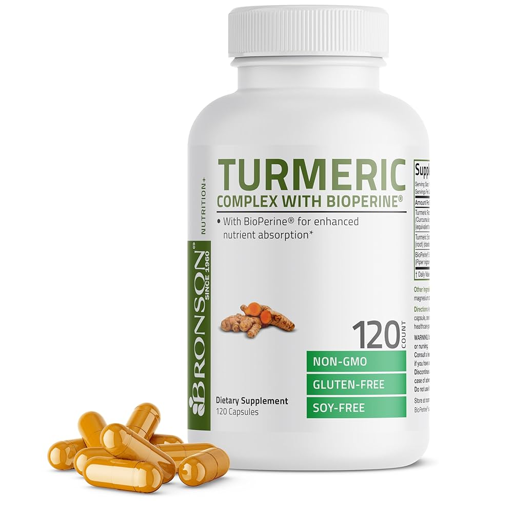 Turmeric 1000 mg cu Bioperina 5 mg, 120 capsule, Bronson Laboratories
