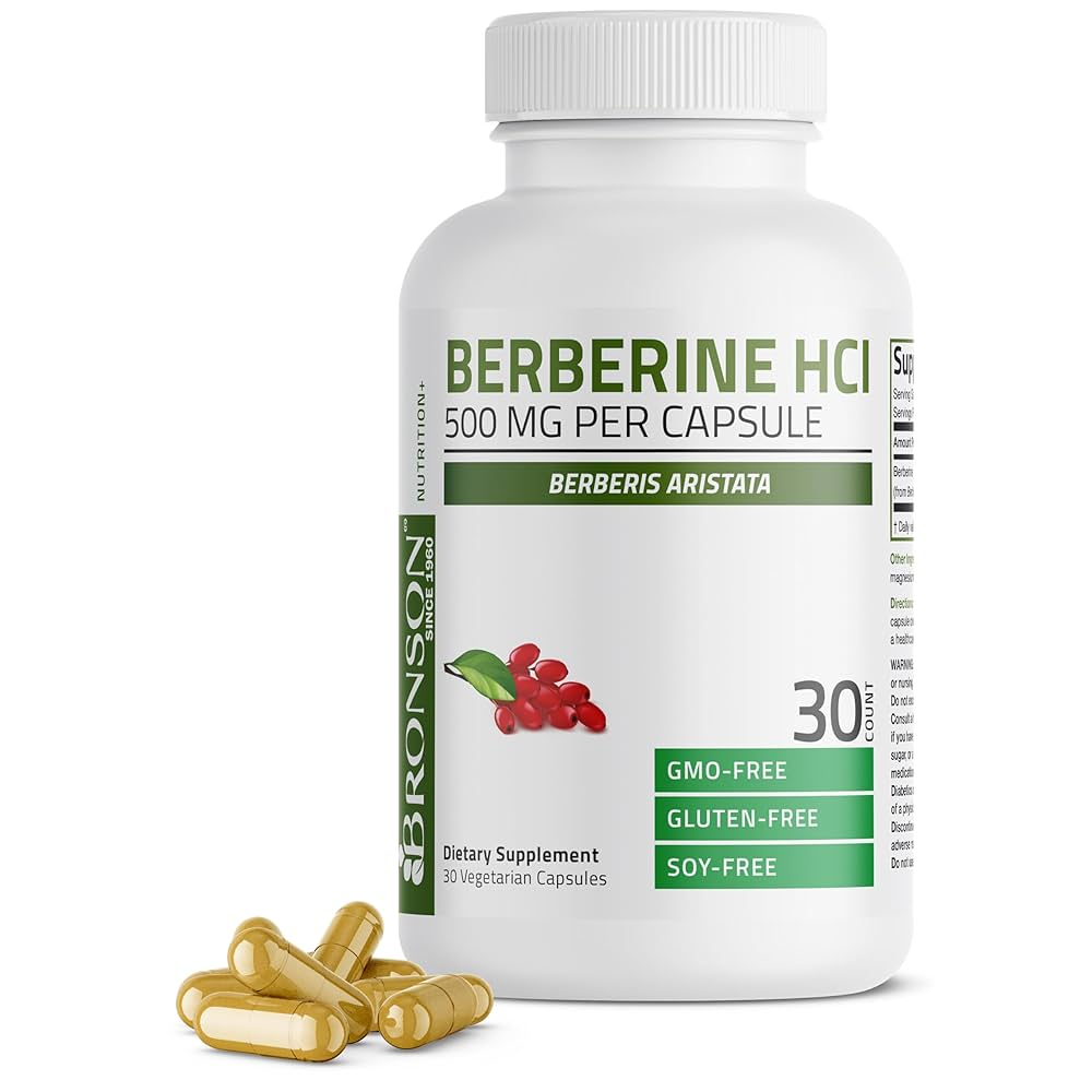 Berberine 500 MG, 30 capsule, BRONSON Laboratories
