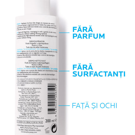 Lapte demachiant si de curatare pentru pielea intoleranta si sensibila Toleriane, 200 ml, La Roche-Posay