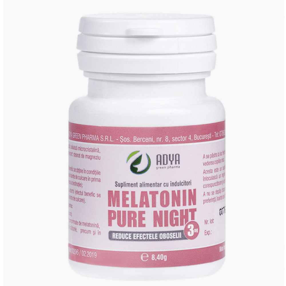 Melatonin Pure Night 3mg, 60 Comprimate, Adya Green Pharma