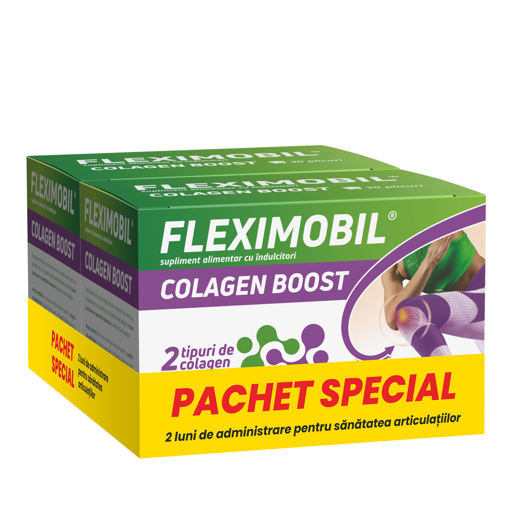 Pachet Fleximobil Colagen Boost, 2 x 30 plicuri, Fiterman