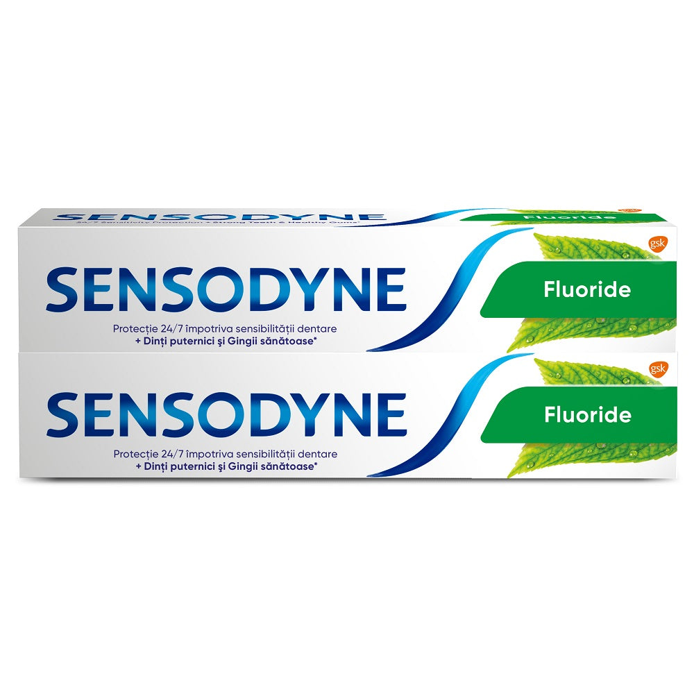 Sensodyne fluoride, 100ml Duo Pack 50% Reducere