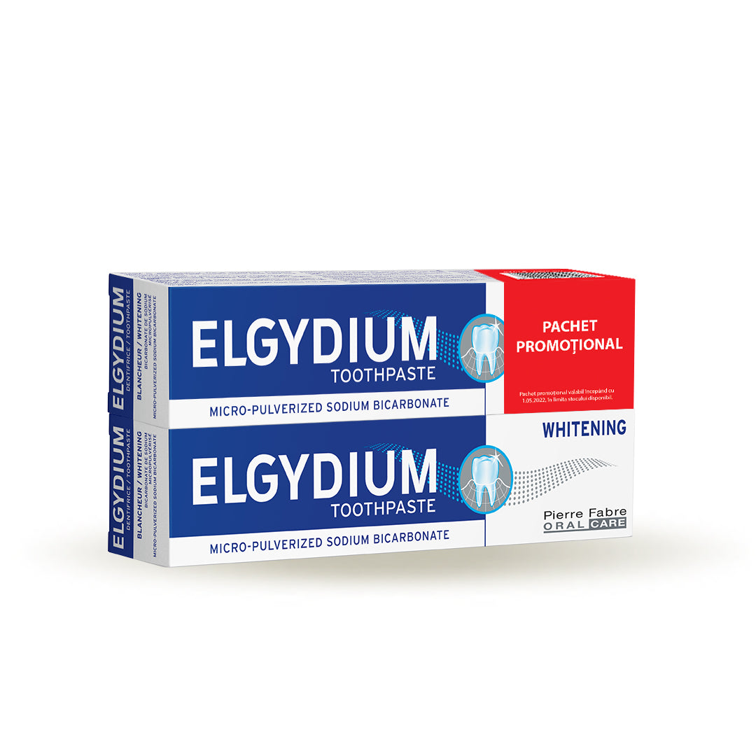 Pachet Pasta pentru albirea dintilor, 2 x 75ml, Elgydium