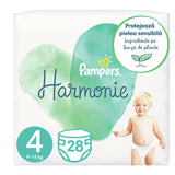 Scutece pentru bebelusi Harmonie, Marimea 4, 9-14kg, 19 Bucati, Pampers