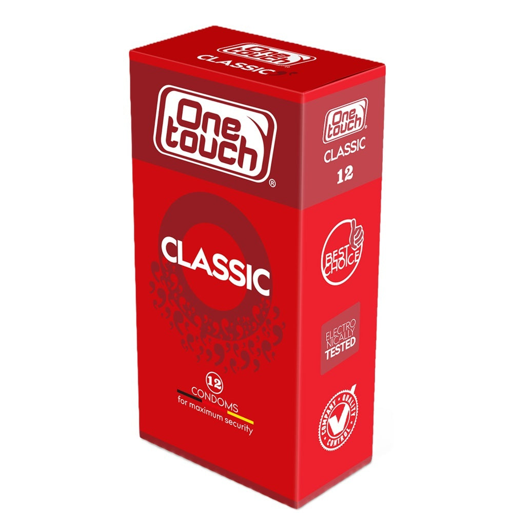 Prezervative One Touch Classic, Latex Natural Premium, Cu Rezervor, 12 Bucati