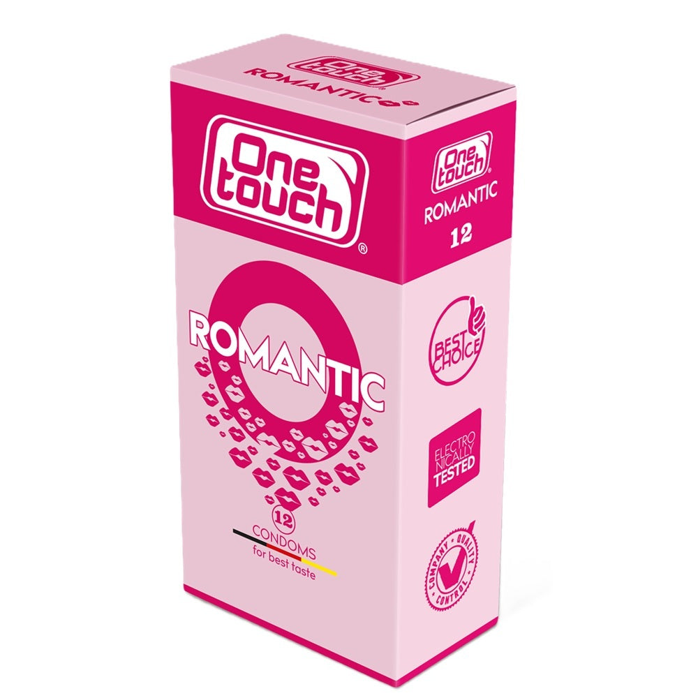 Prezervative Aromatizate One Touch Romantic, Cu Aroma de Capsuni, 12 Bucati