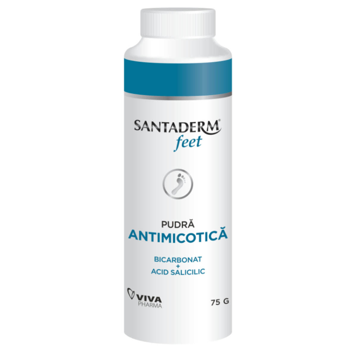 Pudra antimicotica Santaderm 4feet, 75g, Viva Pharma