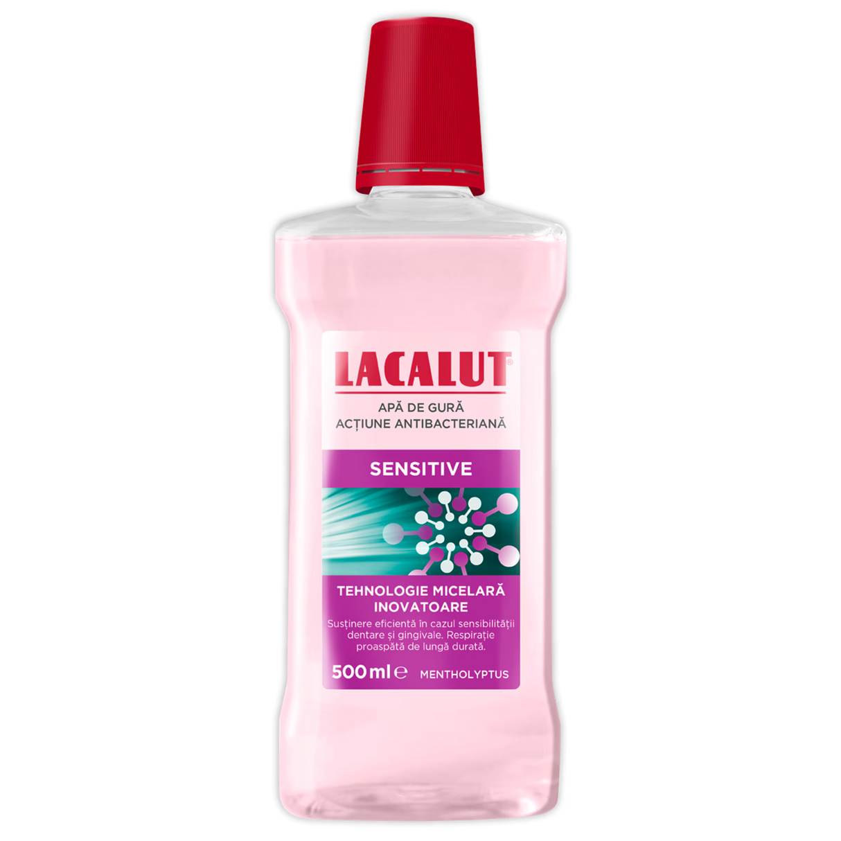 Apa de gura micelara Sensitive Lacalut, 500ml