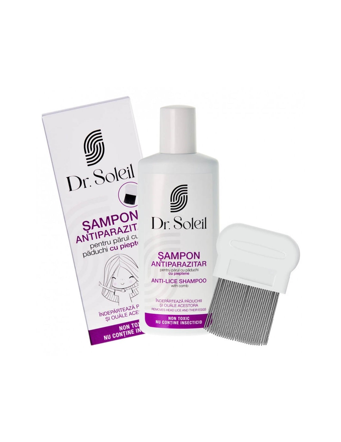 Sampon antiparazitar Dr. Soleil, 2 ani+, 200 ml, cu Pieptene inclus