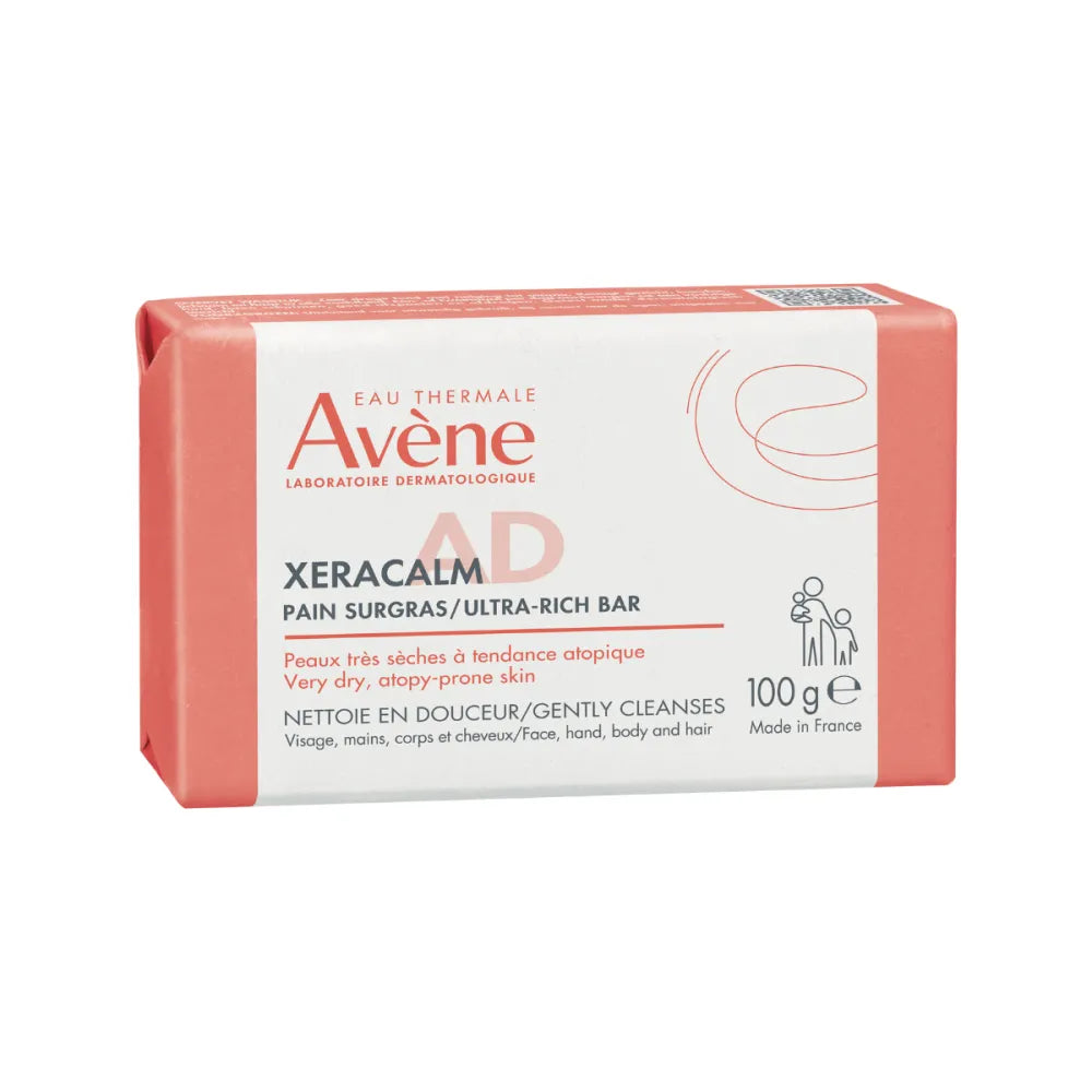 Sapun solid relipidant pentru pielea foarte uscata predispusa la eczema atopica si mancarimi XeraCalm AD, 100 g, Avene