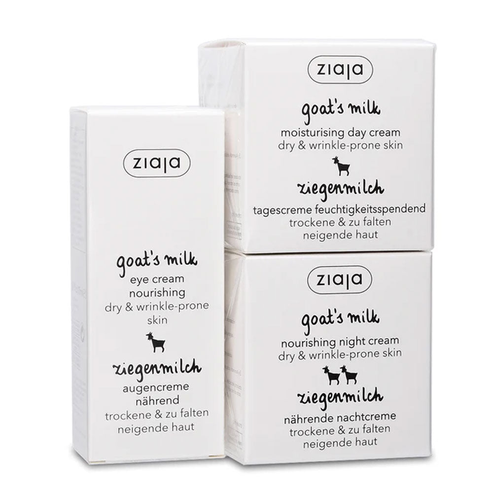 Set Goat's Milk crema de zi 50ml + Goat's Milk crema de noapte 50ml + Goat's Milk crema de ochi 15ml, Ziaja