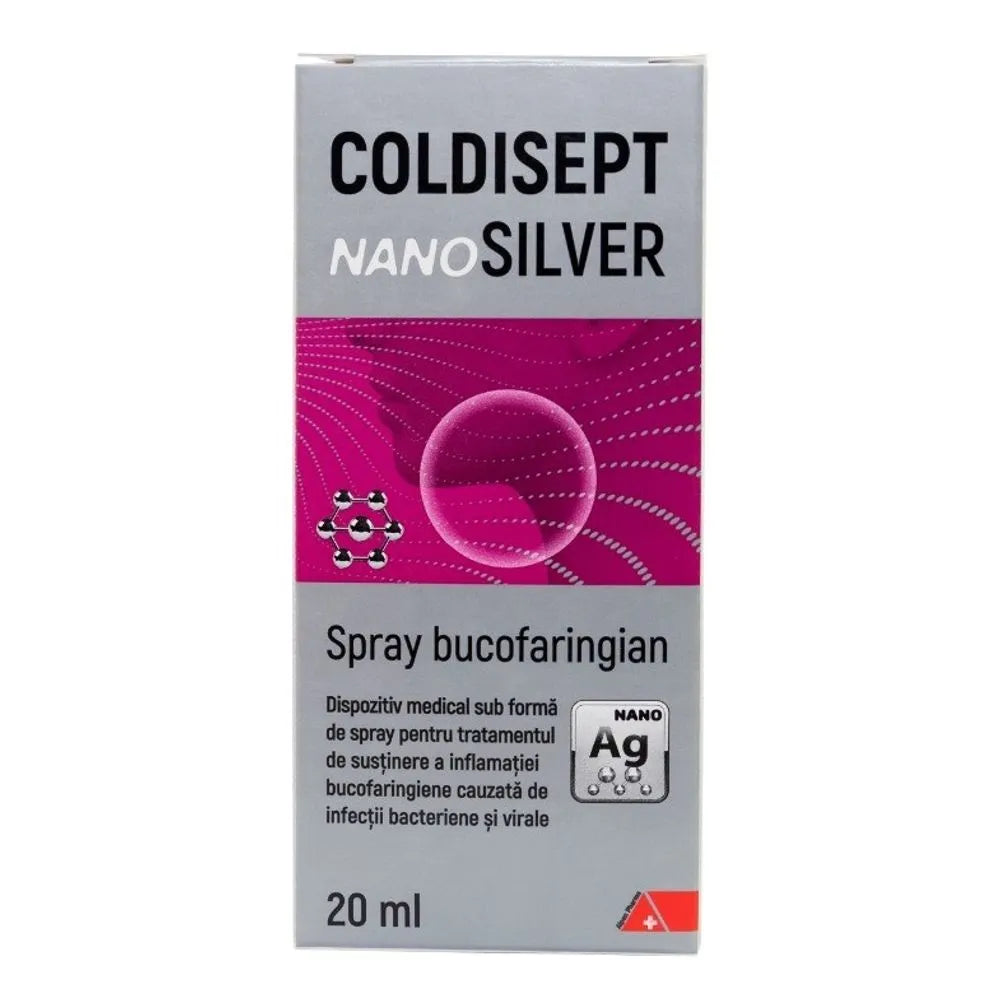 Spray pentru gat Coldisept NanoSilver, 20 ml, Arkona