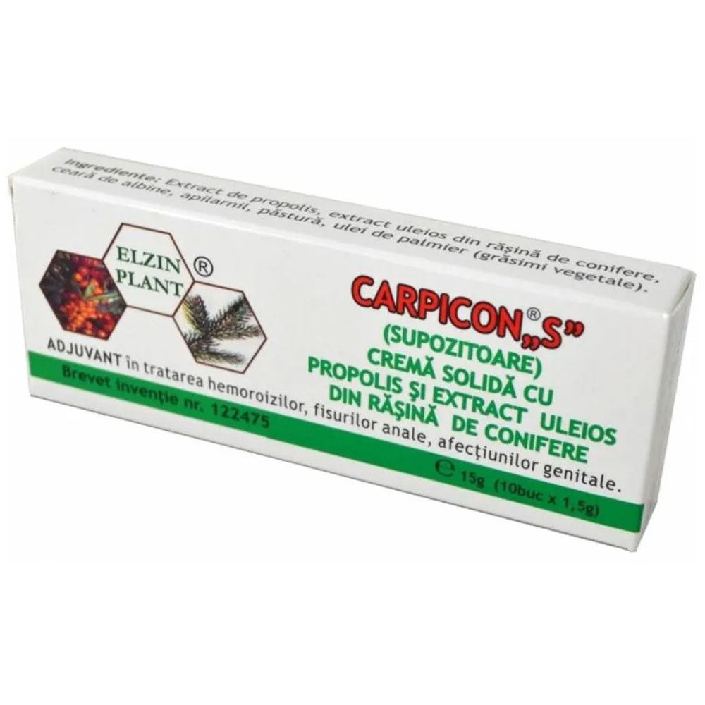 Supozitoare Carpicon S, 10 Bucati, Elzin Plant