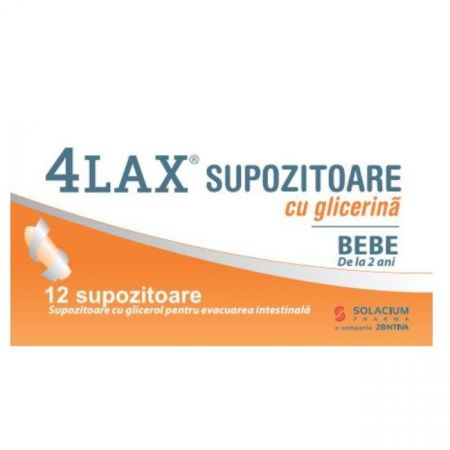 4Lax Supozitoare Glicerina Copii, 12Sup